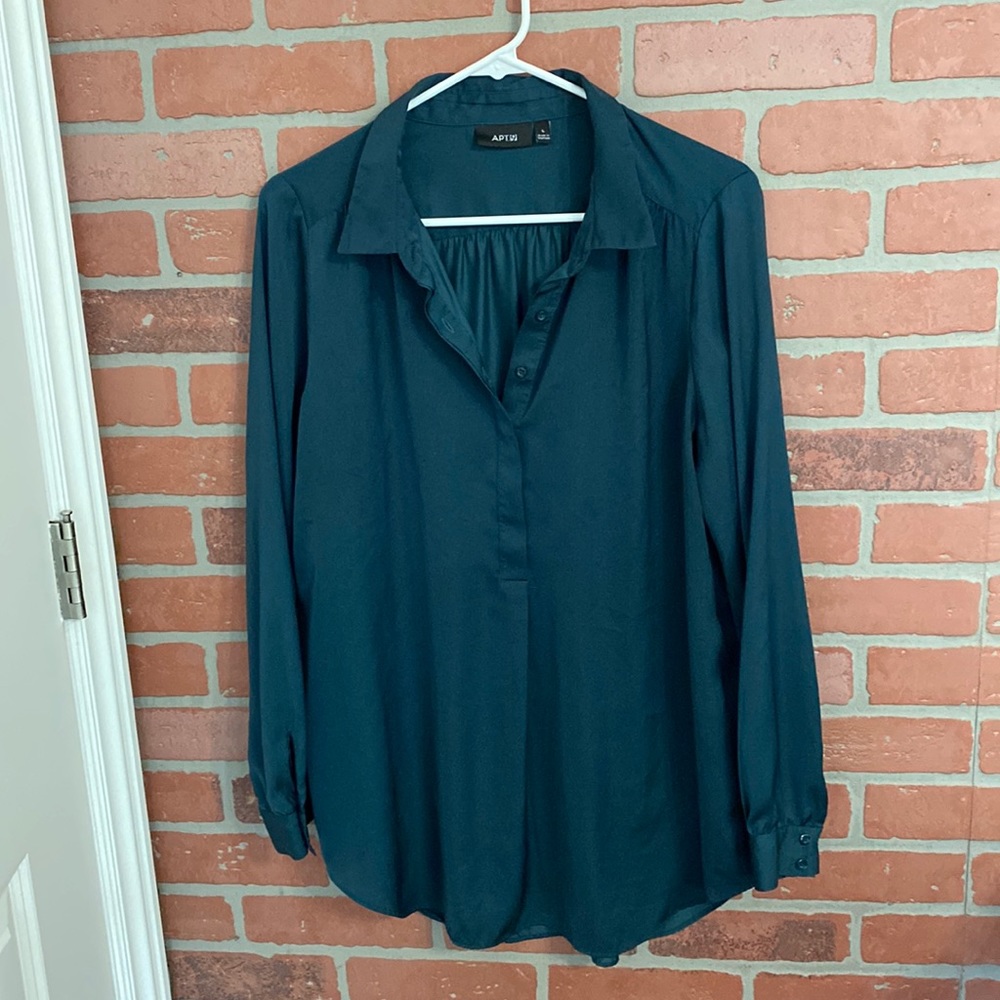Green silk shirt
